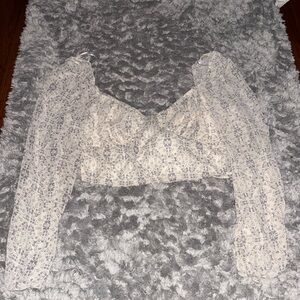 Floral tie back long sleeve small